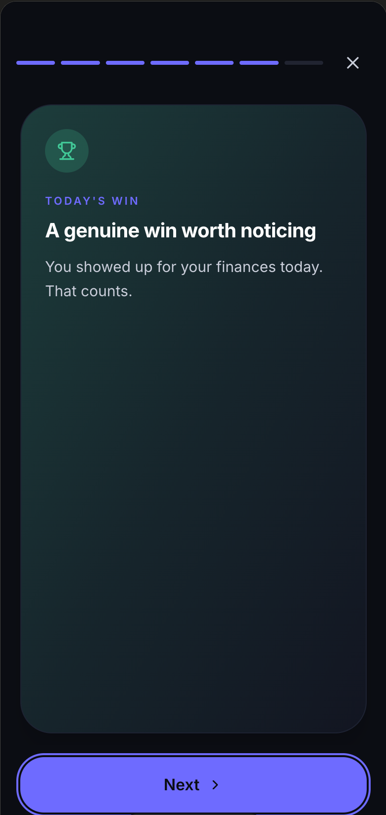 Expenso daily AI briefing summary card